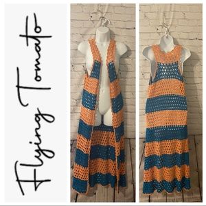Flying Tomato crochet maxi vest size M/L